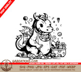 Cute  Dragon Holding Candy SVG Vector Illustration SVG